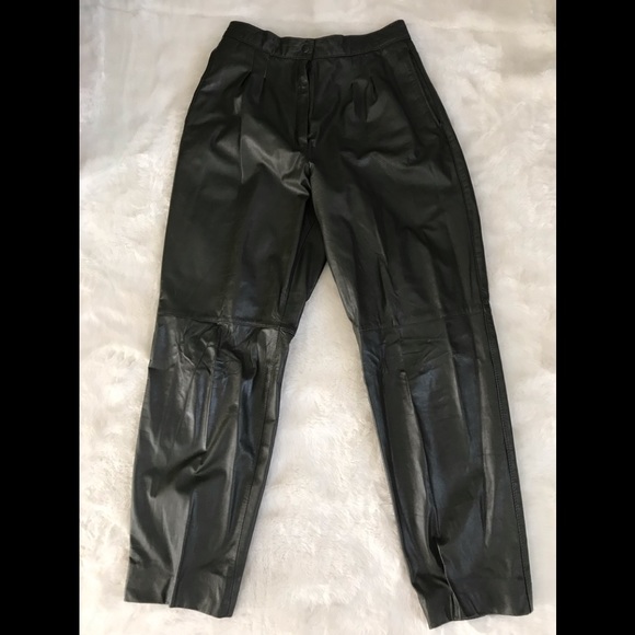 Vintage Green Genuine Leather Comint Pants - Picture 1 of 13